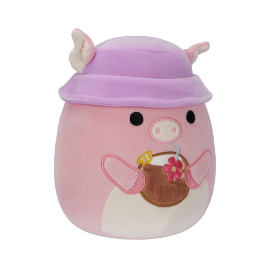 SQUISHMALLOW 19 CM PETER THE PIG HAT&DRINK