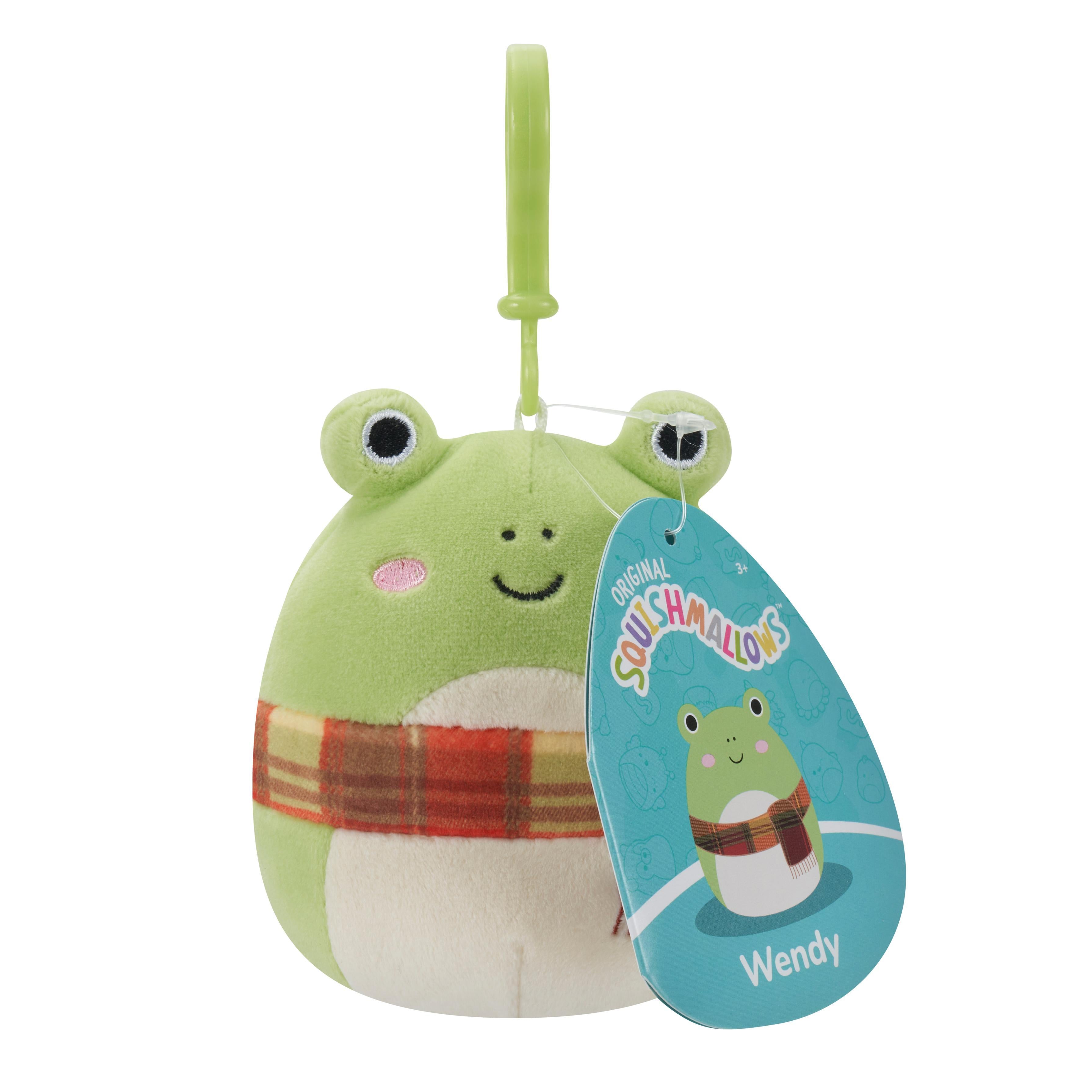 SQUISHMALLOWS CLIP-ON WENDY THE FROG WITH SCARF 9 CM-Squishmallow-SweMallow