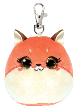 TY Squishy Beanies Clip-On Roxie The Pink Fox