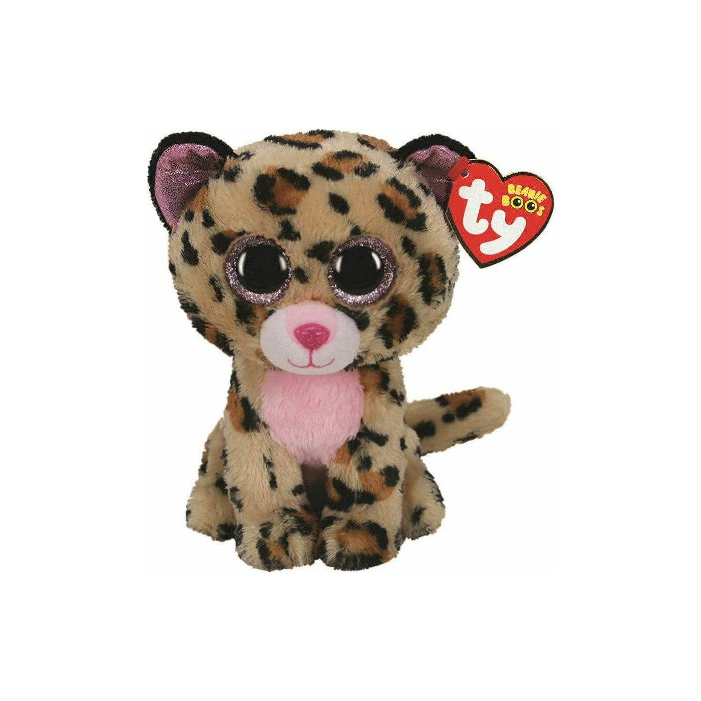 TY Beanie Boos Livvie The Brown and Pink Leopard Medium